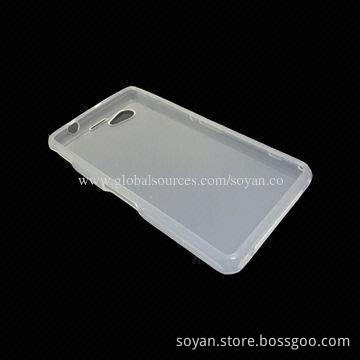 TPU Mobile Phone Case for Sony Xperia Z1-F, Available in Different Solid Colors, Transparent, Black